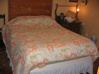Vintage Nautica Queen Comforter Blue Green Tan Spring Foliage