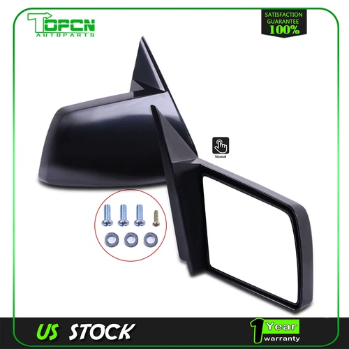Manual Side Mirrors Pair Set Left LH & Right RH For 88-98 GMC Chevy Pickup Truck