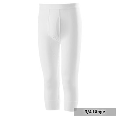 Adamo 3/4 lange Unterhose Doppelripp weiß, 2XL-8XL, 100% Baumwolle, OEKO-TEX 100