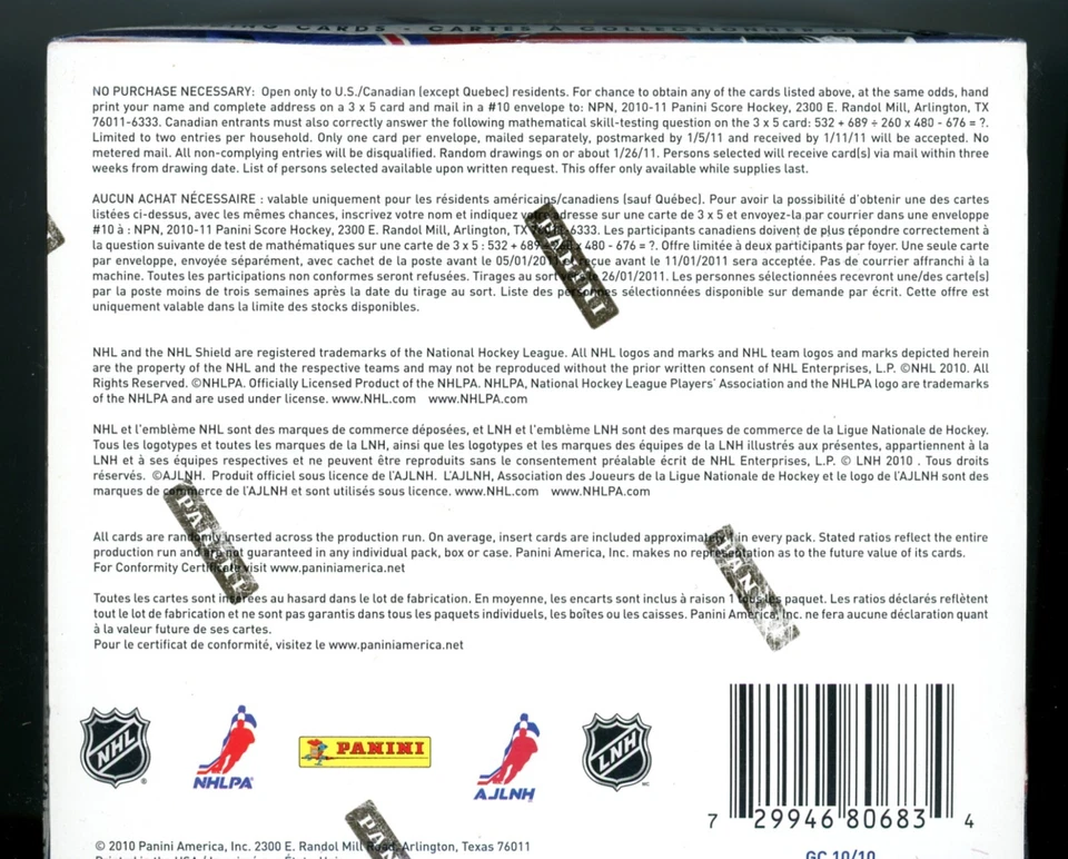 NHL 2010-11 SCORE Factory Sealed --- UNOPENED 36 PACKS --- RARE --- 7 CARDS/PACK - Image 3 of 3