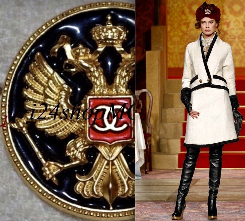 2PC CHANEL Vintage 09A Paris-Moscow ECRU BLACK TWEED JACKET 2PC CHANEL Vintage 09A Paris-Moscow ECRU BLACK TWEED JACKET