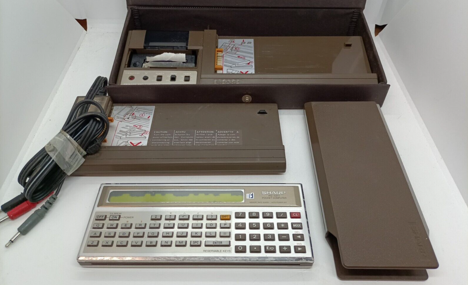 Sharp PC-1211 Calcolatrice Retropc + Ce-122 Printer + Ce-122 Cassette Interface