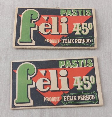 Konvolut altes Papier / Tabakblätter / Zigarette, Feli 45, Pastis, Felix Pernod