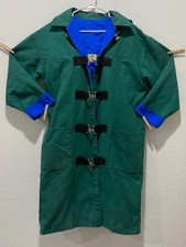 Women's Kaleidascope Long Canvas Coat Size M/l (tag Xs) Metal Latch Front Hooded