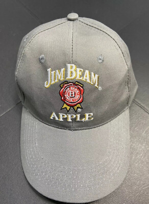 Jim Beam Apple Kentucky Bourbon Gray w/red Strapback Baseball Cap Hat 100 cotton