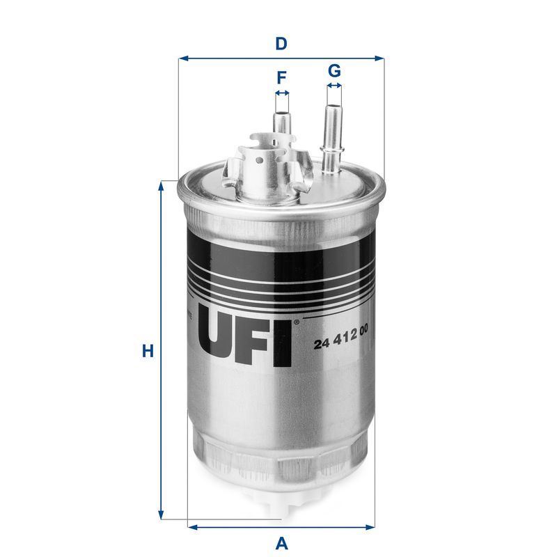 UFI Fuel Filter Insert 154mm Height Fits Fiat Doblo Palio Punto Strada 24.412.00