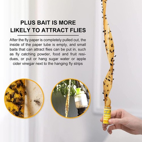 8-60 Rolls Sticky Fly Glue Trap Paper Insect Bug Catcher Strip Flies Sticker AU - Picture 4 of 13