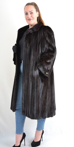 US4945 REAL MINK FUR COAT RANCH MINK JACKET FEMALE SKINS SIZE 2XL - Picture 18 of 23