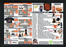 2019-20 Bakersfield Condors Magnet Schedule Grapevine MSP AHL Oilers Affiliate