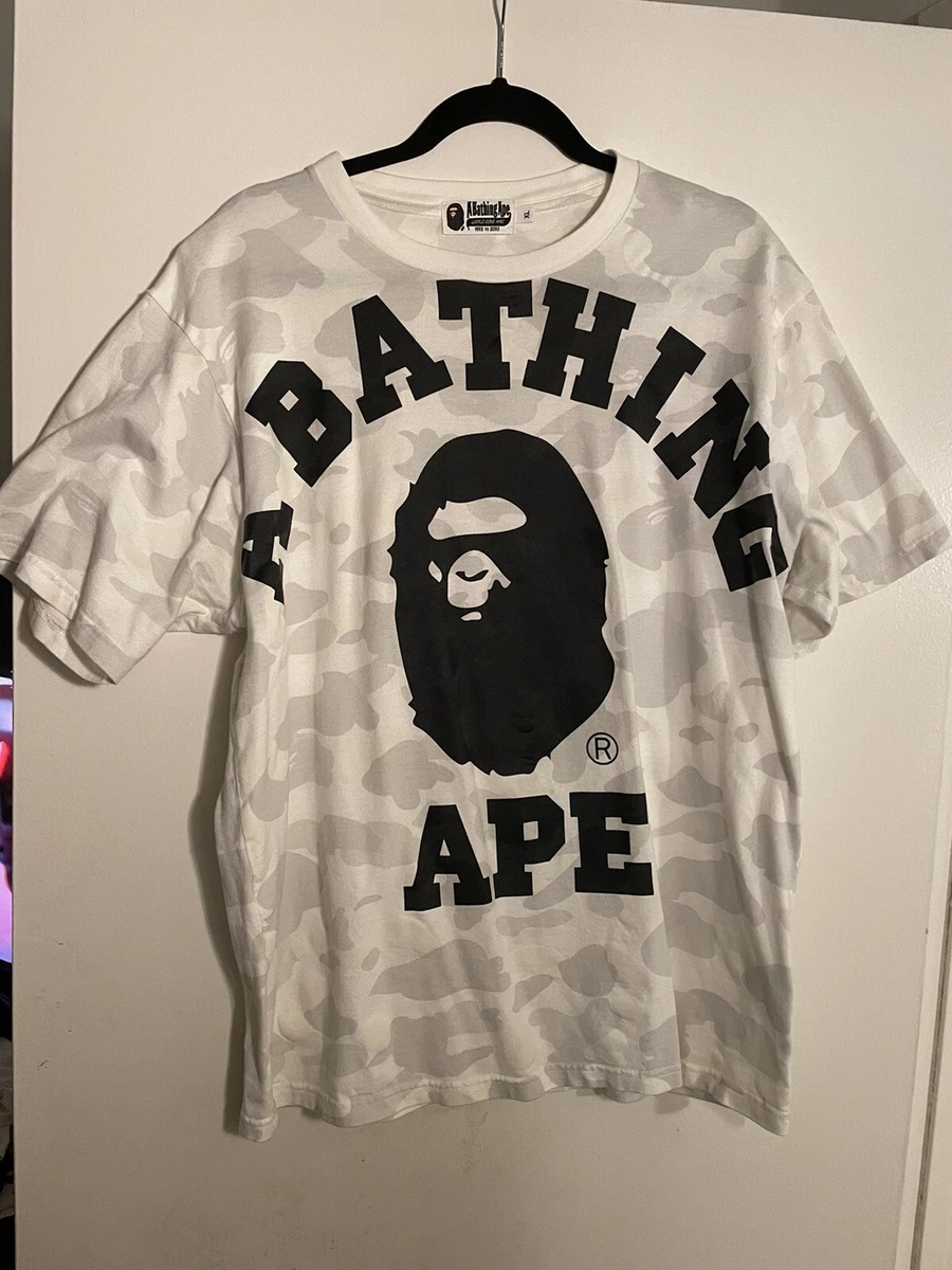 A bathing ape white t cheap shirt