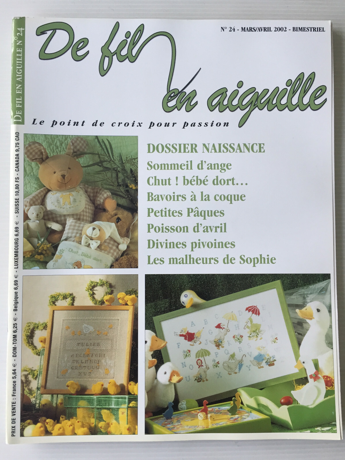 Hors-série De Fil En Aiguille N°25 – Lettres Anciennes – Magazine Point De Croix Vintage