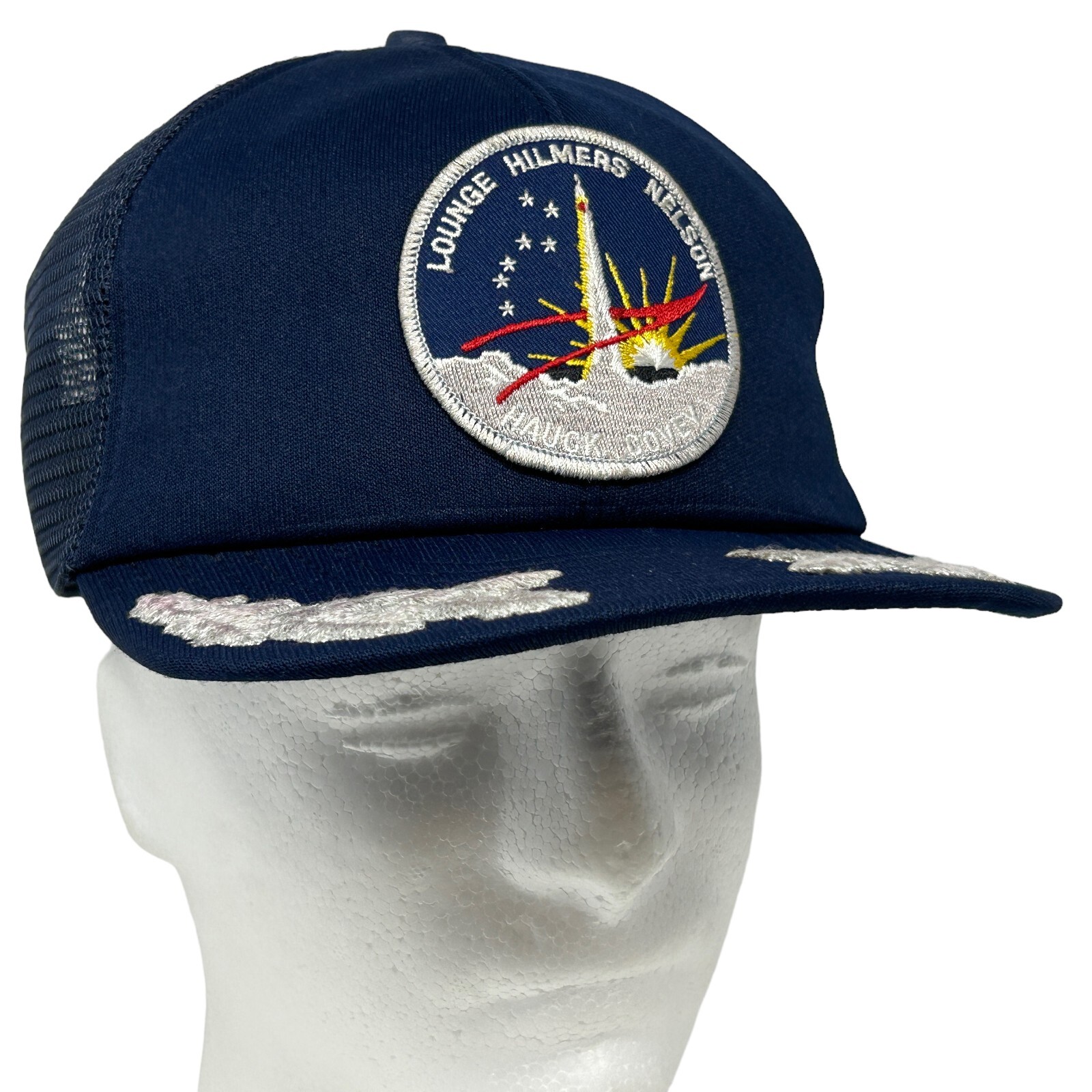 Vintage NASA Space Shuttle STS-26 Trucker Hat Baseball Cap Blue Discovery Mesh