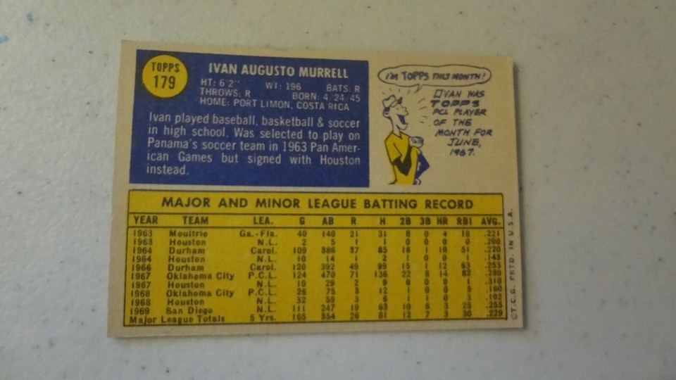 1970 TOPPS # 179 IVAN MURRELL BASEBALL CARD | eBay