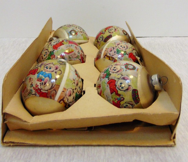 Vintage Glass Noelle Ornaments 6 in Box Mice Make Decor For Christmas Tree eBay