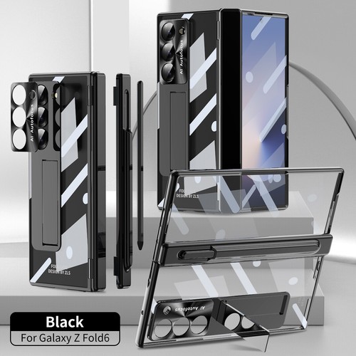 For Samsung Galaxy Z Fold 6 5 4 3 Plating Stand Case + Screen Protector + Stylus - Picture 14 of 17