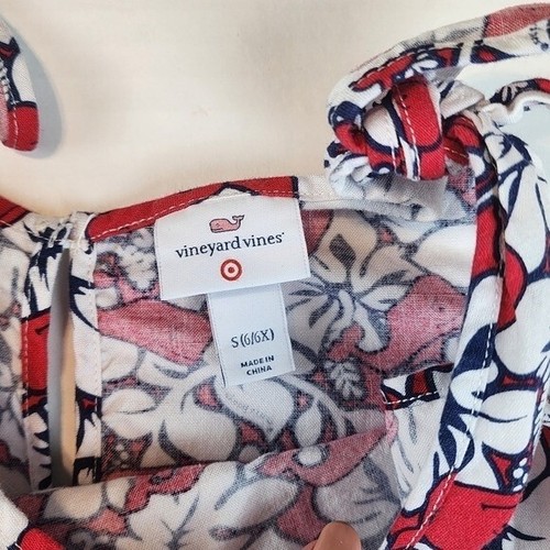 Vineyard Vines for Target girl summer romper 6 / 6X sleeveless floral whale - Picture 4 of 11