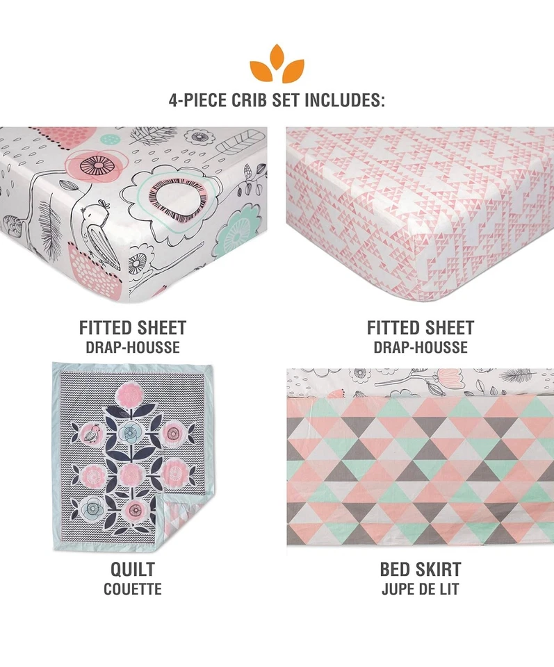 Juego de ropa de cama para cuna Lolli Living Sparrow 4 piezas - caja abierta Foto 3 de 4