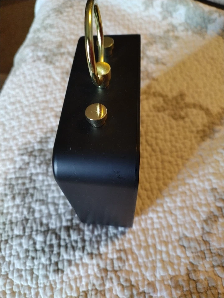 Black And Gold Analog Alarm Clock Office Desk Decor/W Battery - Image 3 of 4