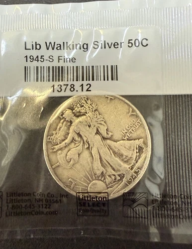 1945-S Walking Liberty Half Dollar Circulated Littleton Coin Co. Fine