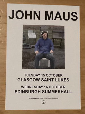 JOHN MAUS Concert poster - Glasgow/Edinburgh oct. 2024 show tour Gig memorabilia