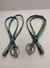 Vera Bradley Bali Blue Lanyard Brand Lot Of 2 Retired Pattern Pre-owned
