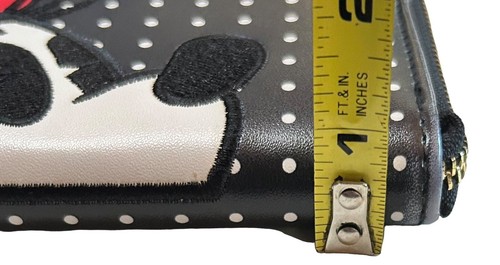 Disney Parks Minnie Mouse Fashion Wallet Black Polka Dots Continental Women's - Picture 8 of 17