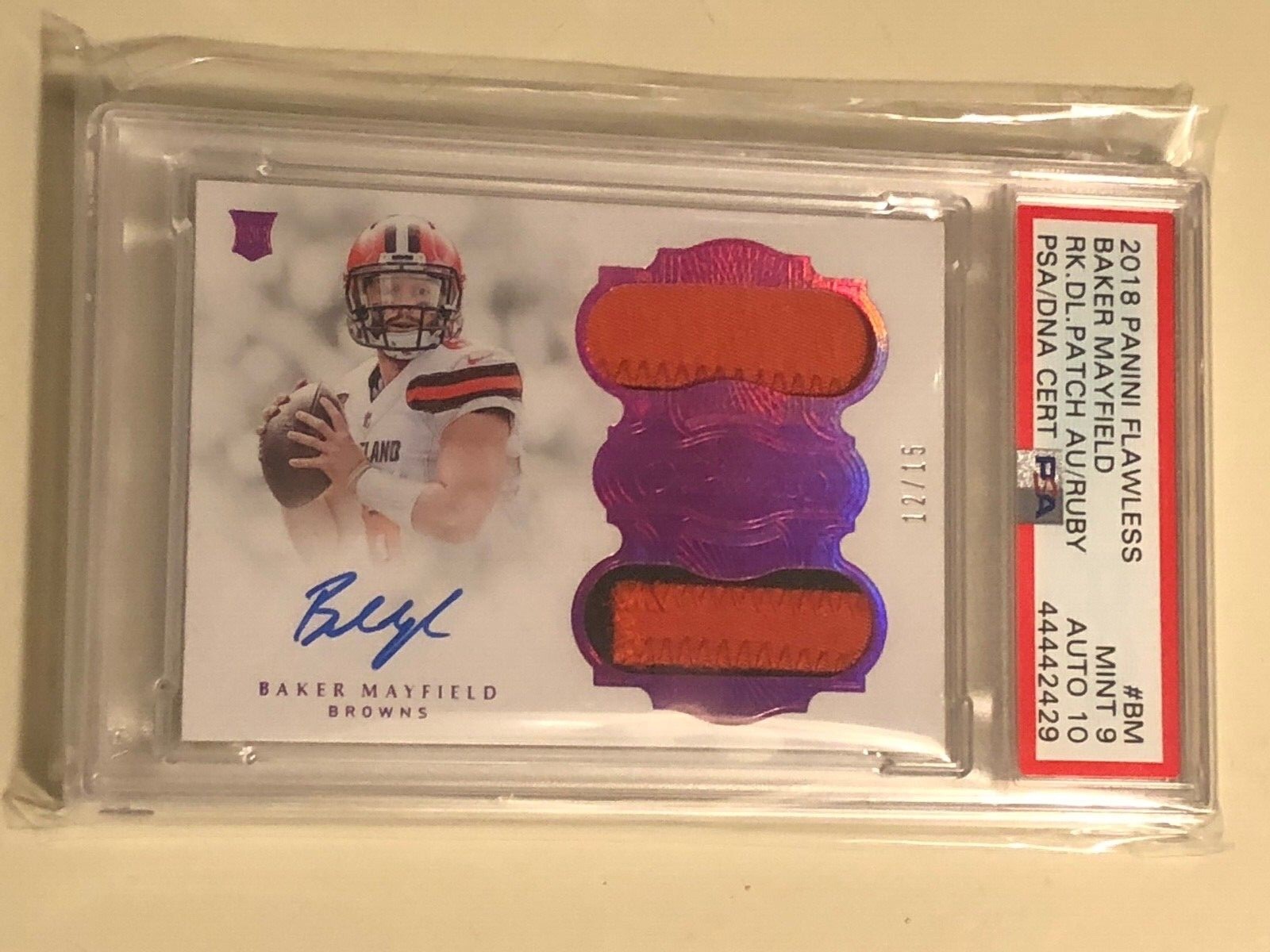 Baker Mayfield Panini Flawless Rookie Dual Patch Autographs #BM Ruby