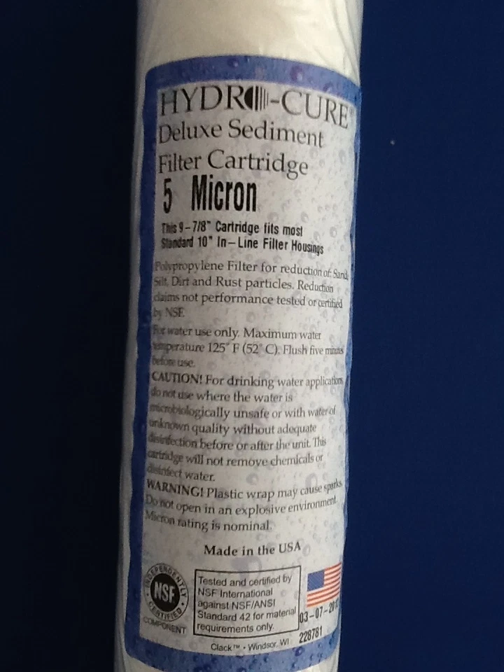 WATTS FPMB5-978 5 MICRON 10"x2.5" SEDIMENT FILTER HYDRO CURE - 6 FILTERS - Image 2 of 3