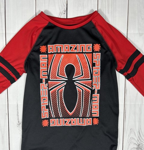 Amazing Spiderman Jumping Beans Boy's 8 Active Wear Varsity Stripes Long Sleeve - Picture 2 of 10