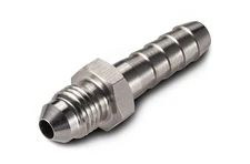 BVV Stainless Steel 1/4" Hose Barb x 1/4" 37 Degree Flare