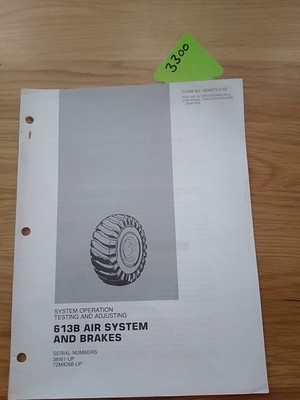 Caterpillar CAT 613B Druckluftsystem & Bremsen Betriebsprüfung & -einstellung