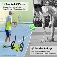 2-in-1 Tennis Ball Collector and Ball Hopper Sporting Goods Tennis Ball Picker