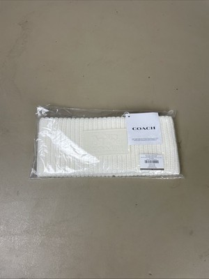 NEW - COACH Logo HeadBand White/Cream Color NEW WITH TAGS. Cable Knit Headband