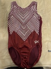 GK Red and White Gymnastics Leotard Size AM