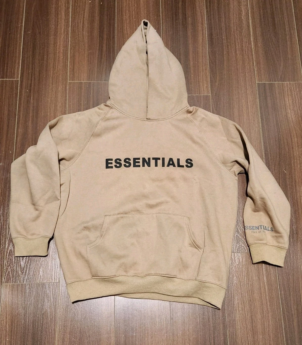 Felpa con cappuccio Fear of God Essentials 100% cotone marrone unisex taglia L nuova senza etichette invernale