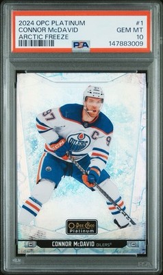 Connor McDavid 2024 OPC Platinum #1 Arctic Freeze /99 PSA 10 POP 1