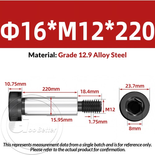 Socket Shoulder Bolts - High Tensile 12.9 - Socket Allen Key - M12 M16 M20 HT - Picture 36 of 97