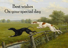 GREYHOUND DOG BIRTHDAY CARD COURSING GREETING NOTE CARD