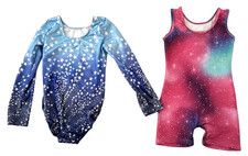 Girls' Sparkle Gymnastics Leotards Biketards Sizes 7-10