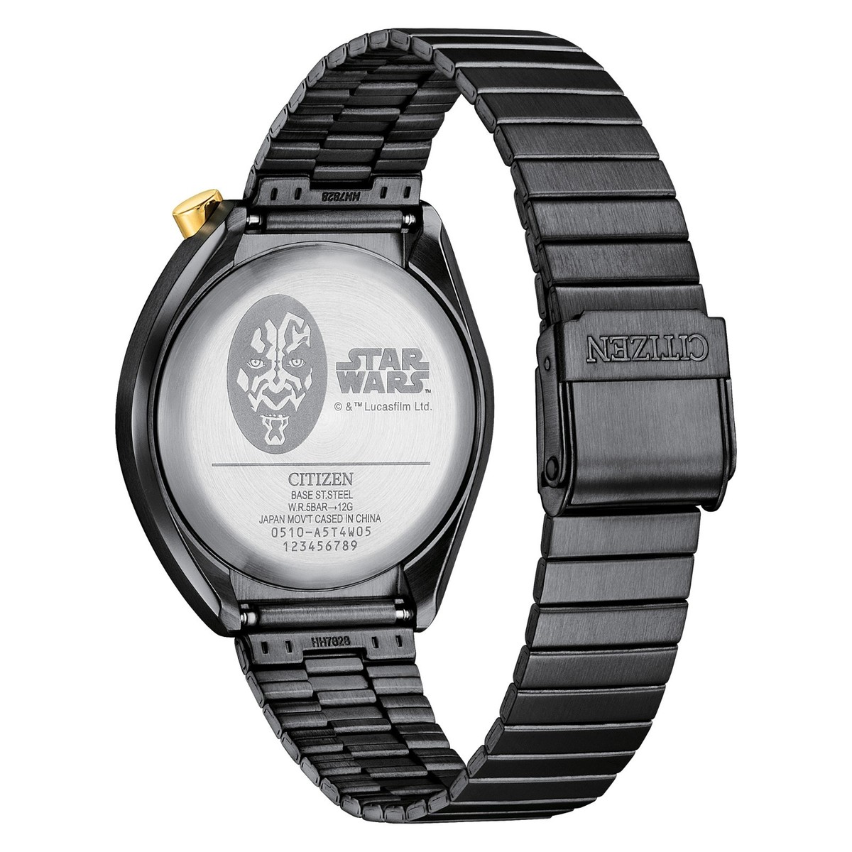 Annブラック36 Citizen Men's Darth Maul Chronograph Date Black Quartz Watch 38MM