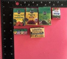 Dollhouse 1:12 Miniature Garden Boxes and Bags and Cement Bag Choice