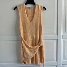 New! Free People FP Beach Gold Poppy Sweater Cover- Up Mini Dress 20721