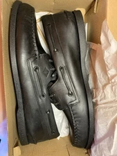 Sperry Mens Authentic Original 2 Eye Leather Shoe Black