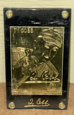Ty Cobb The Georgia Peach 22kt Karat Gold Card + Case Shiny Serial #ED 00708