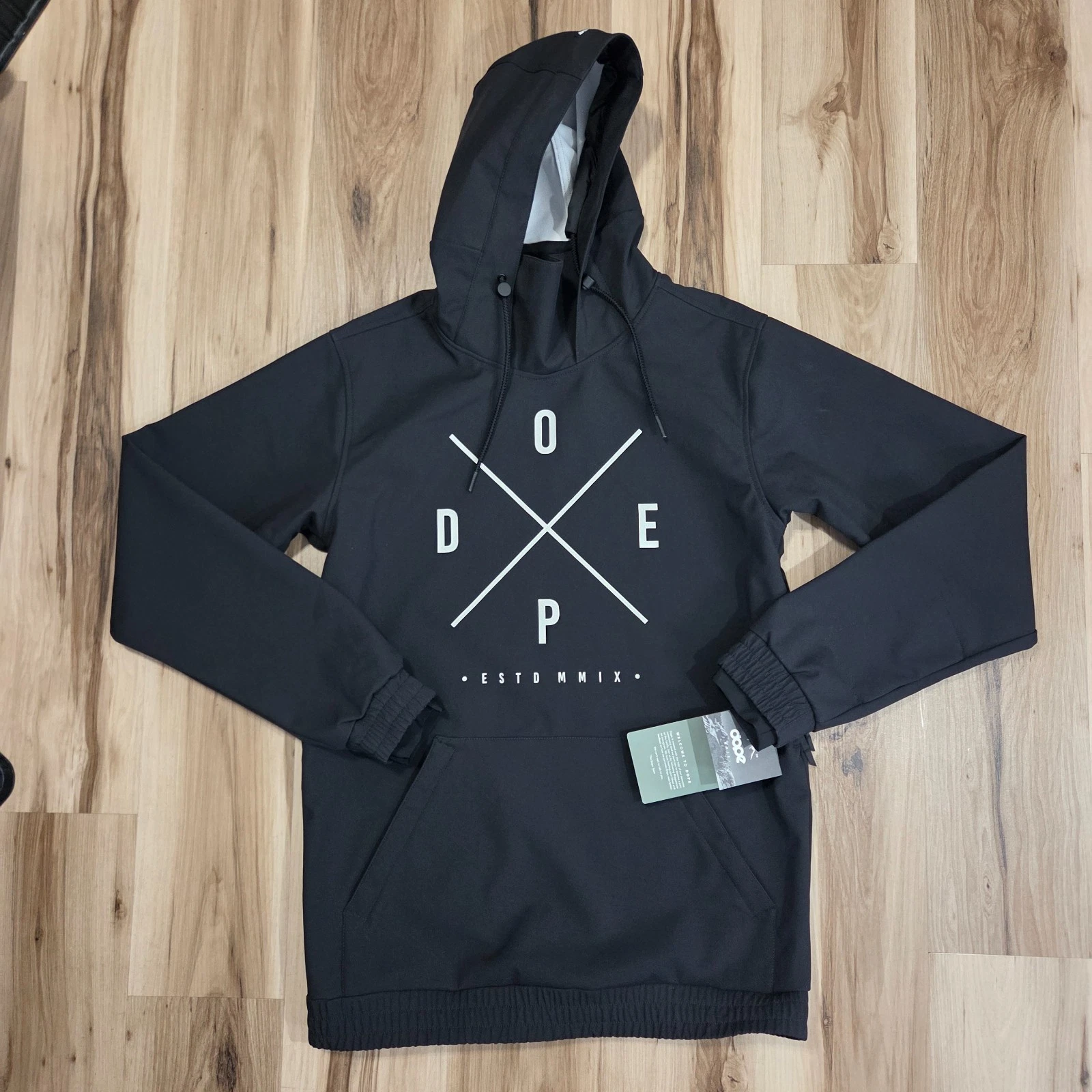 DOPE SNOW Snowboarding Ski Jacket Mens Large Black Yeity 2X-Up Pullover