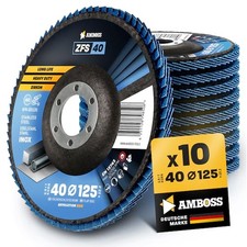 10x Amboss ZFS F&auml;cherschleifscheibe Korn:40 &Oslash;125mm
