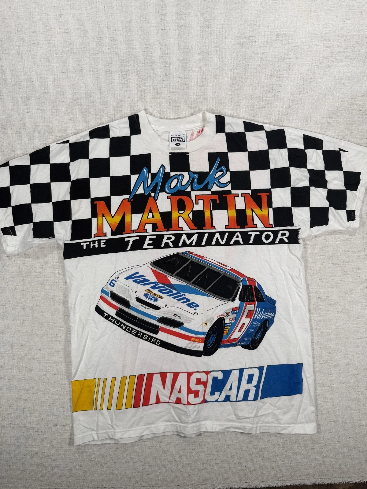 Nice Man T Shirt Mens XL White Mark Martin Race Car Driver The Terminator Nascar