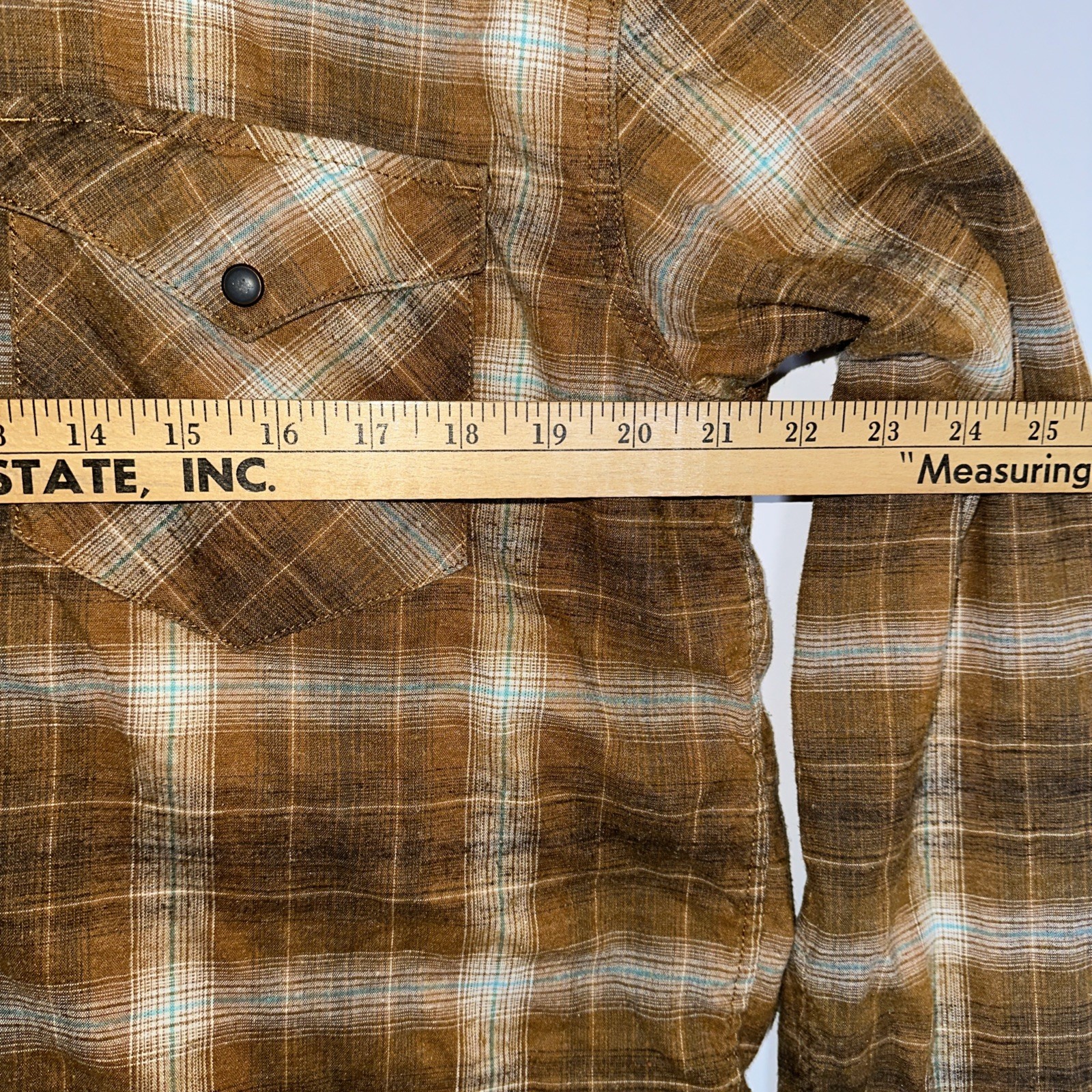Patagonia Men's Med Brown Plaid Western Pearl Snap Long Sleeve Shirt Vintage Y2K thumbnail 6