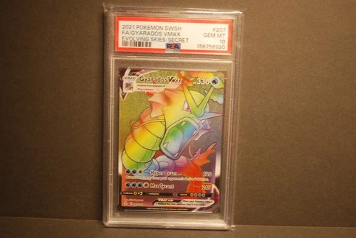 PSA 10 Gem Mint Gyarados VMax Secret Rare #207/203 Evolving Skies 2021