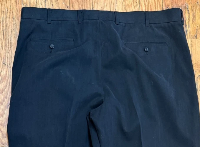 Calça social masculina John W. Nordstrom 42x30 preta plissada algemada perna reta - Imagem 4 de 4